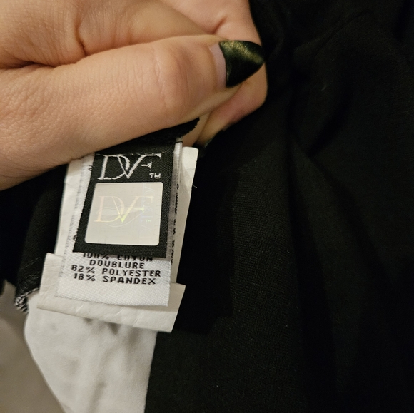 DIANE VON FURSTENBURG Pele Dress White Eyelet Lace Black Ponte Bodycon Office - Picture 9 of 10